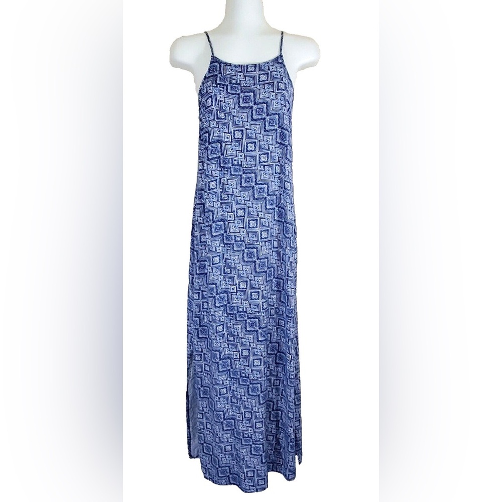 Faded Glory Blue Pattern Maxi Dress